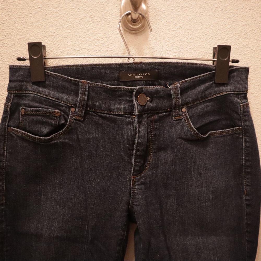 Ann Taylor Petite Dark Wash Blue Black Jeans